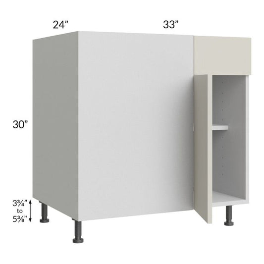 RTA Milan Beige Matte 39" - 42" Blind Base Corner Cabinet-Left-Hinged Door on Right with 1 Finished Side