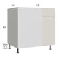RTA Milan Beige Matte 39" - 42" Blind Base Corner Cabinet-Right-Hinged Door on Left with 2 Finished Sides