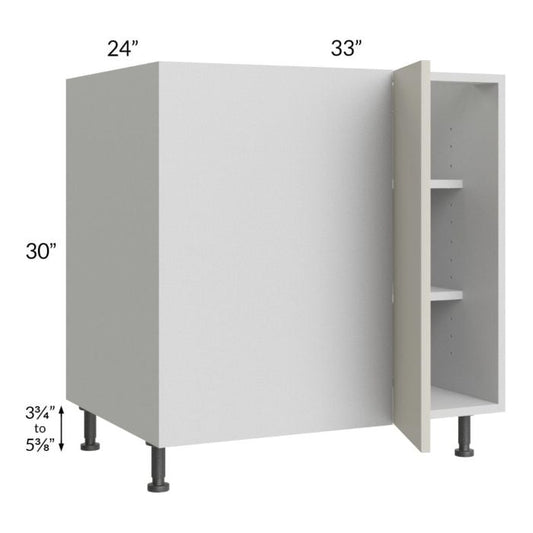 RTA Milan Beige Matte 39" - 42" Full Height Door Blind Base Corner Cabinet-Left-Hinged Door on Right with 1 Finished Side