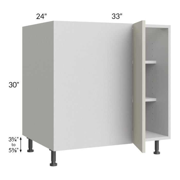 RTA Milan Beige Matte 39" - 42" Full Height Door Blind Base Corner Cabinet-Left-Hinged Door on Right with 2 Finished Sides