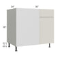RTA Milan Beige Matte 42" - 45" Blind Base Corner Cabinet-Right-Hinged Door on Left with Soft Close Blind Pull-Out Shelves