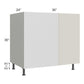 RTA Milan Beige Matte 42" - 45" Full Height Door Blind Base Corner Cabinet-Right-Hinged Door on Left with 1 Finished Side