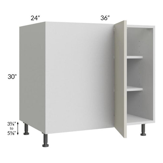 RTA Milan Beige Matte 42" - 45" Full Height Door Blind Base Corner Cabinet-Right-Hinged Door on Left with 1 Finished Side