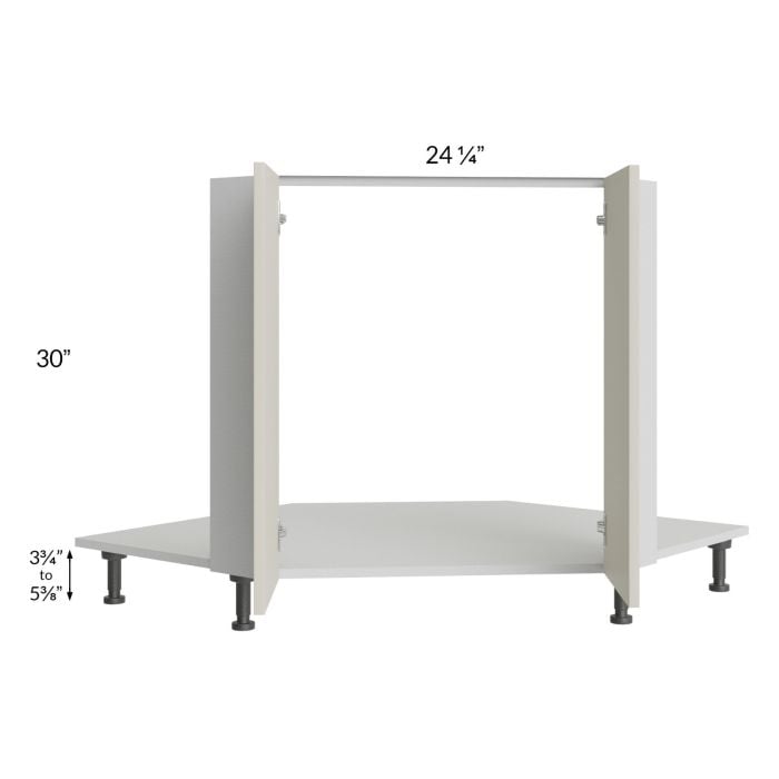 RTA Milan Beige Matte 42" Full Height Door Diagonal Corner Sink Front with Sink Tilt-Out