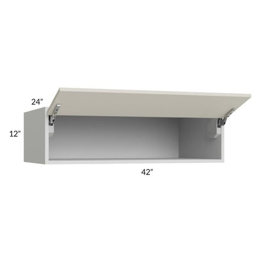 RTA Milan Beige Matte 42" x 12" x 24" Lift-Up Door Wall Cabinet