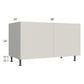 RTA Milan Beige Matte 48" 2-Door Range Top Base Cabinet with 2 Heat Shields