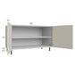 RTA Milan Beige Matte 48" 2-Door Range Top Base Cabinet with 2 Heat Shields