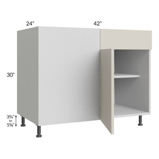 RTA Milan Beige Matte 48" - 51" Blind Base Corner Cabinet-Left-Hinged Door on Right with 2 Finished Sides