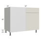 RTA Milan Beige Matte 48" - 51" Blind Base Corner Cabinet-Right-Hinged Door on Left with 2 Finished Sides