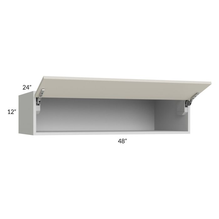 RTA Milan Beige Matte 48" x 12" x 24" Lift-Up Door Wall Cabinet