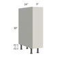 RTA Milan Beige Matte 9" Full Height Door Base Cabinet-Left Hinged with 1 Finished Side and Spice Pull-Out