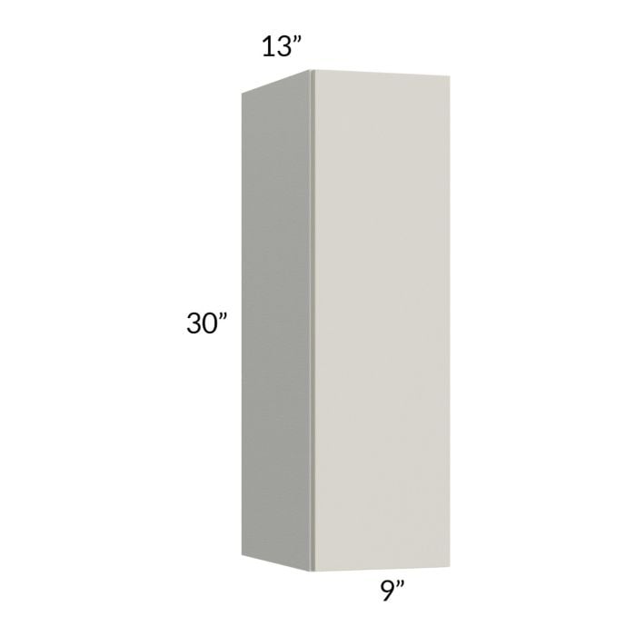 RTA Milan Beige Matte 9" x 30" Wall Cabinet-Left Hinged with 2 Finished Sides