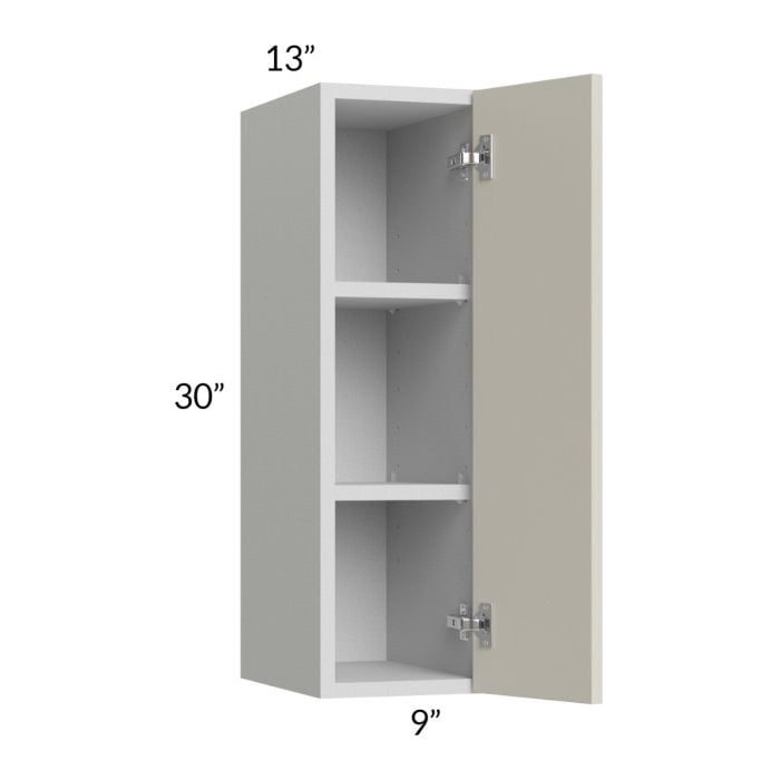 RTA Milan Beige Matte 9" x 30" Wall Cabinet-Left Hinged with 2 Finished Sides