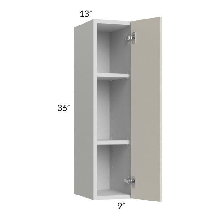 RTA Milan Beige Matte 9" x 36" Wall Cabinet-Right Hinged with 1 Finished Side