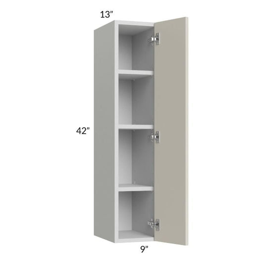 RTA Milan Beige Matte 9" x 42" Wall Cabinet-Left Hinged