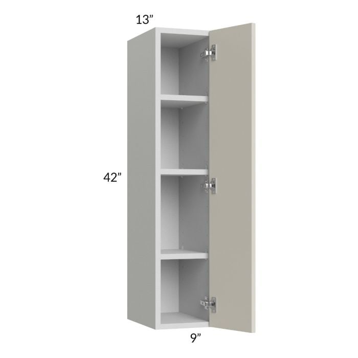 RTA Milan Beige Matte 9" x 42" Wall Cabinet-Right Hinged with 2 Finished Sides