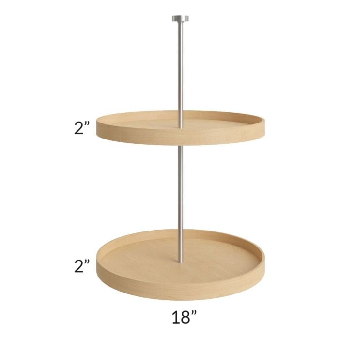 RTA Milan Beige Matte Wood Lazy Susan Insert for a 24" x 30" Diagonal Corner Wall Cabinet