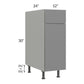 RTA Milan Grey Gloss 12" Base Cabinet-Right Hinged