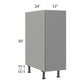 RTA Milan Grey Gloss 12" Full Height Door Base Cabinet-Right Hinged with 2 Finished Sides and Spice Pull-Out