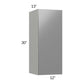 RTA Milan Grey Gloss 12" x 30" Wall Cabinet-Left Hinged