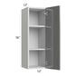 RTA Milan Grey Gloss 12" x 36" Wall Cabinet-Left Hinged