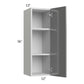 RTA Milan Grey Gloss 12" x 36" Wall Cabinet-Right Hinged