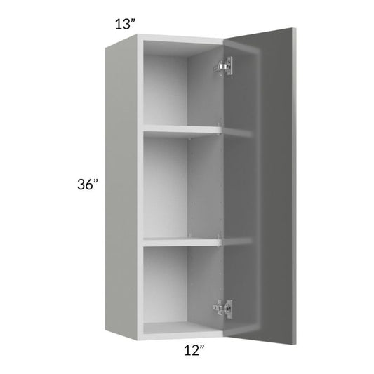 RTA Milan Grey Gloss 12" x 36" Wall Cabinet-Right Hinged