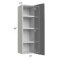RTA Milan Grey Gloss 12" x 42" Wall Cabinet-Left Hinged