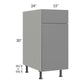 RTA Milan Grey Gloss 15" Base Cabinet-Right Hinged with Trash Can Pullout