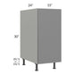 RTA Milan Grey Gloss 15" Full Height Door Base Cabinet-Right Hinged with 2 Finished Sides