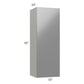 RTA Milan Grey Gloss 15" x 42" Wall Cabinet-Left Hinged with 1 Finished Side