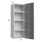 RTA Milan Grey Gloss 15" x 42" Wall Cabinet-Right Hinged with 2 Finished Sides