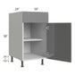 RTA Milan Grey Gloss 18" Base Cabinet-Left Hinged with 1 Finished Side