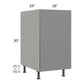 RTA Milan Grey Gloss 18" Full Height Door Base Cabinet-Left Hinged with 1 Finished Side