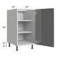RTA Milan Grey Gloss 18" Full Height Door Base Cabinet-Right Hinged