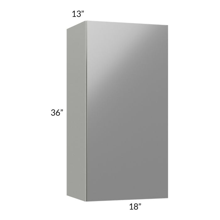 RTA Milan Grey Gloss 18" x 36" Wall Cabinet-Left Hinged