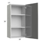 RTA Milan Grey Gloss 18" x 36" Wall Cabinet-Right Hinged with 1 Finished Side