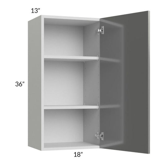 RTA Milan Grey Gloss 18" x 36" Wall Cabinet-Right Hinged
