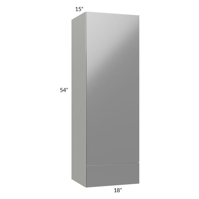RTA Milan Grey Gloss 18" x 54" x 15" Wall Cabinet with Drawers-Left Hinged with 1 Finished Side