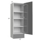 RTA Milan Grey Gloss 18" x 54" x 15" Wall Cabinet with Drawers-Right Hinged with 1 Finished Side