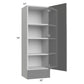 RTA Milan Grey Gloss 18" x 54" x 15" Wall Cabinet with Drawers-Right Hinged