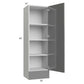 RTA Milan Grey Gloss 18" x 60" x 15" Wall Cabinet with Drawers-Left Hinged with 1 Finished Side