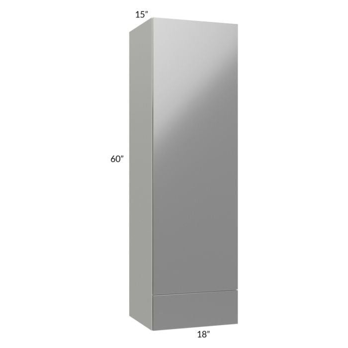 RTA Milan Grey Gloss 18" x 60" x 15" Wall Cabinet with Drawers-Right Hinged