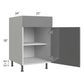 RTA Milan Grey Gloss 21" Base Cabinet-Left Hinged with Trash Can Pullout