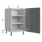 RTA Milan Grey Gloss 21" Full Height Door Base Cabinet-Left Hinged