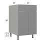 RTA Milan Grey Gloss 21" Sink Base Cabinet-Left Hinged with 2 Finished Sides