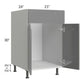 RTA Milan Grey Gloss 21" Sink Base Cabinet-Left Hinged with Sink Tilt-Out