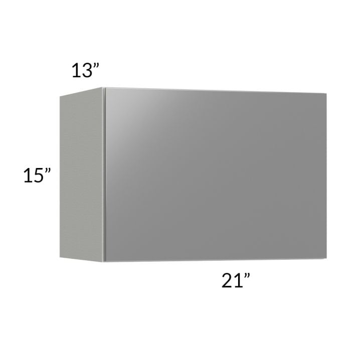 RTA Milan Grey Gloss 21" x 15" Lift-Up Door Wall Cabinet