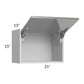 RTA Milan Grey Gloss 21" x 15" Lift-Up Door Wall Cabinet with 2 Finished Sides