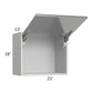 RTA Milan Grey Gloss 21" x 18" Lift-Up Door Wall Cabinet with 1 Finished Side